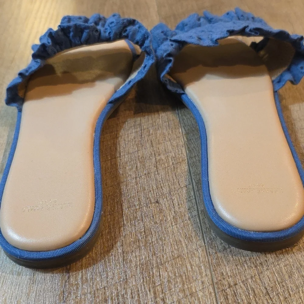 Draper James - RSVP- Valentina Ruffled Eyelet Sandals. Size 7
